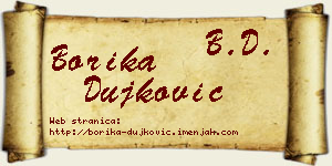 Borika Dujković vizit kartica